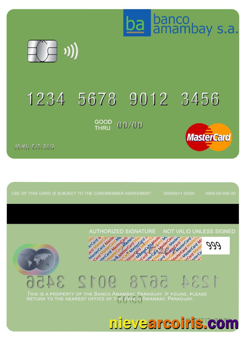 Paraguay Banco Amambay mastercard